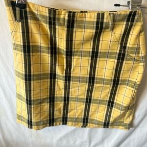 Hollister Yellow Plaid Mini Skirt with Black Accents
